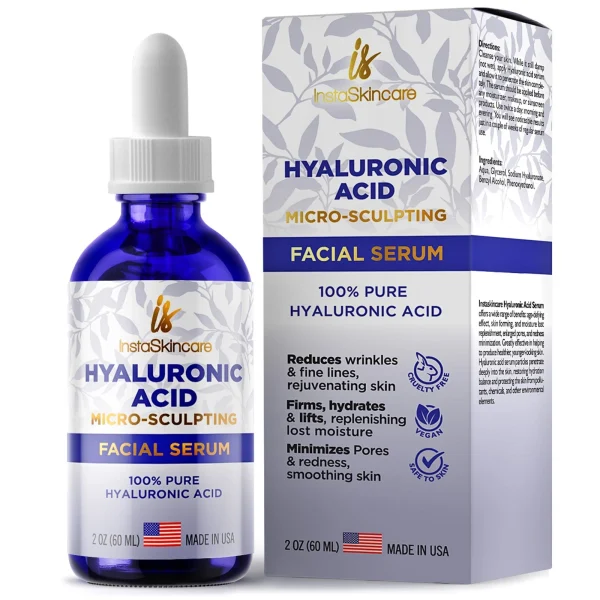 Hyaluronic Acid Anti-aging Serum for Face - 100% Pure Medical Formula - 2 oz