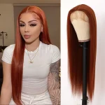 Long Straight Hair Lace Front Wigs Synthetic Glueless Heat Safe Women Party Use