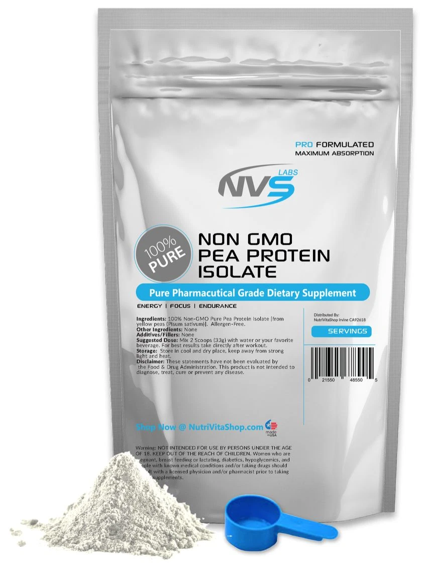 s-l1600 (7) 5lb 100% NEW PEA PROTEIN PRO ISOLATE NON-GMO HIGH PROTEIN VEGAN USP USA - Image 1