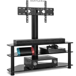 Universal Flat TV Stand with Swivel Mount for TVs up to 75 inch, 3-Tier Shelf
