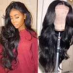Glueless Lace Front Wigs Pre Plucked Soft as Human Hair Natural Black Loose Wavy - Image 3