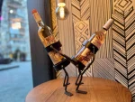 Unique Metal Wine Holder - Doggie Style Dual Bottle Display, Creative Wine Rack