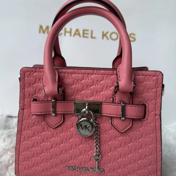 Michael Kors Hamilton XS Crossbody Satchel Mk Logo Tea Rose