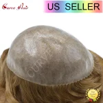 Mens Toupee Human Hair Systems Full Poly Thin Skin Hair Piece Replacement System - Image 3