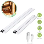 LED Motion Sensor Under Cabinet Closet Light USB Rechargeable Kitchen Lamp Strip - Image 2