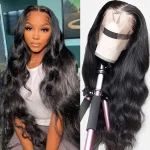 Glueless Lace Front Wigs Pre Plucked Soft as Human Hair Natural Black Loose Wavy - Image 2